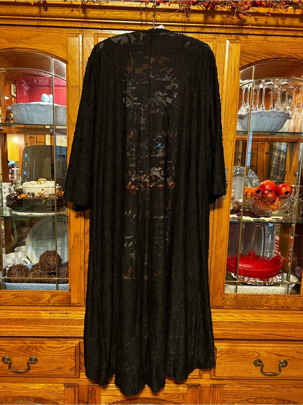 Torrid Open Front Kimono Duster Black Floral Burnout Hi Lo Size 2 🖤